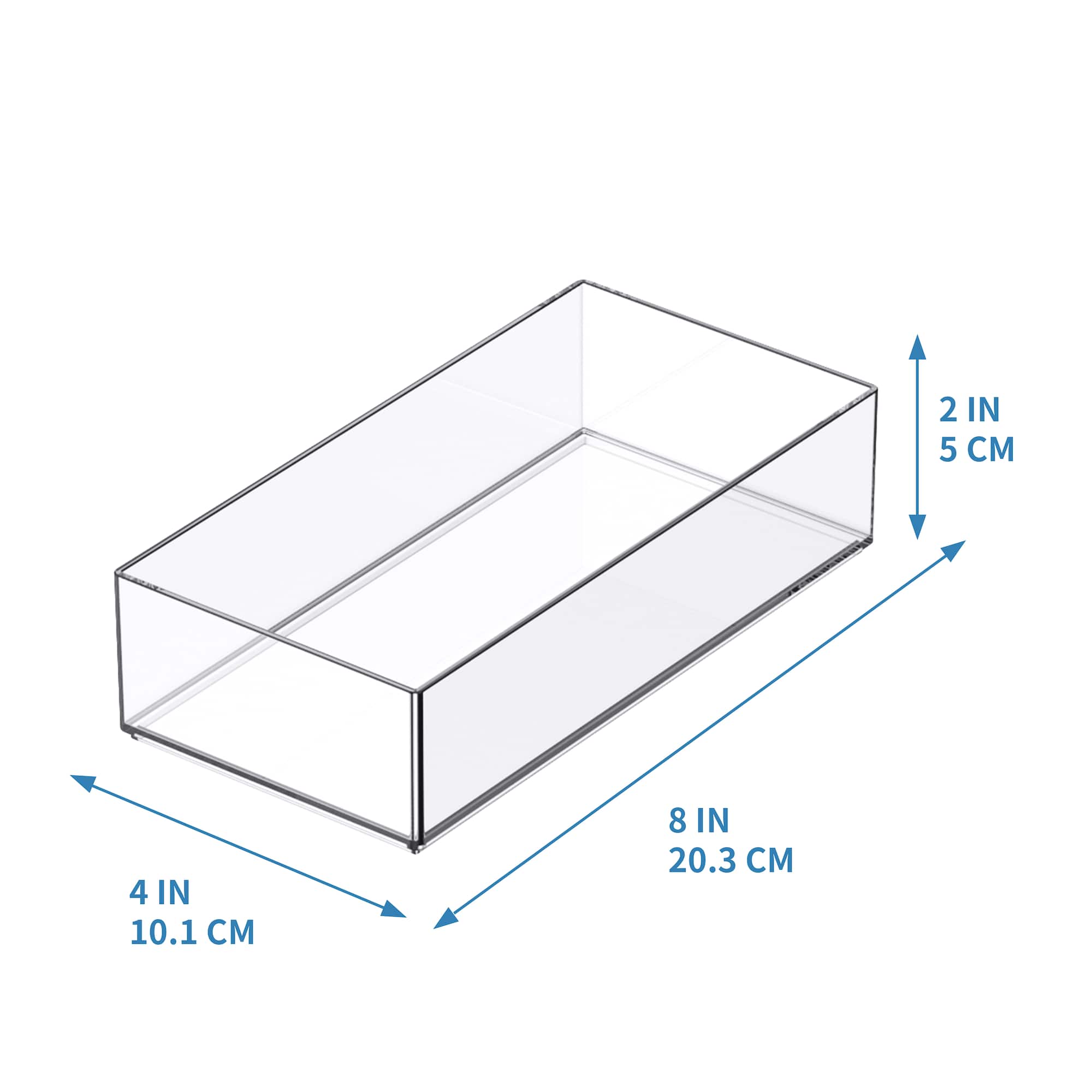 24 Pack: 8" x 4" Clear Stacking Storage Tray by Simply Tidy™